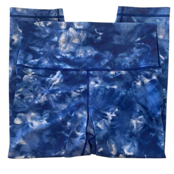 LULULEMON Tie Dye Crop Leggings – Sz 12, Blue/White, Sculpting Fit - Picture 2 of 5